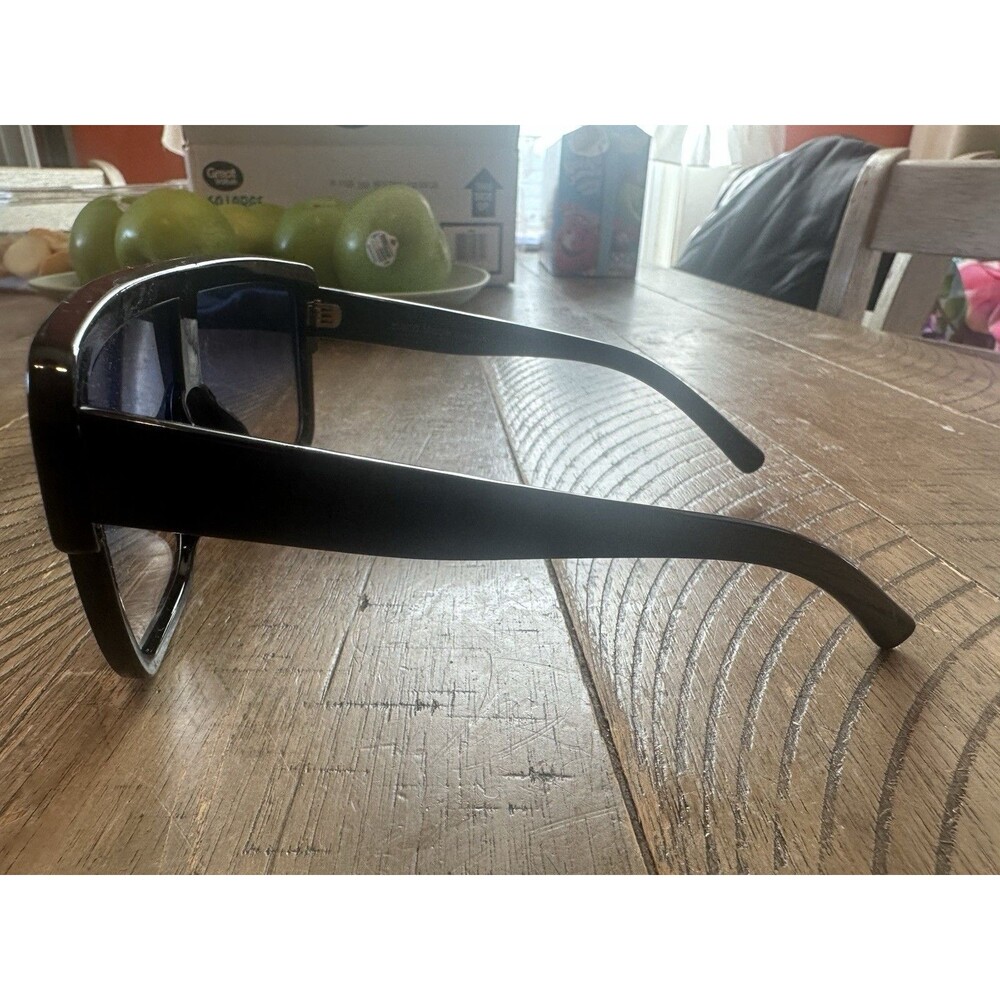 oversized sunglasses women Square Frame Blue Brown - Picture 3 of 5